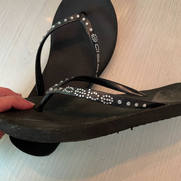 Bebe Rhinestone Flip Flops - Picture 4 of 4